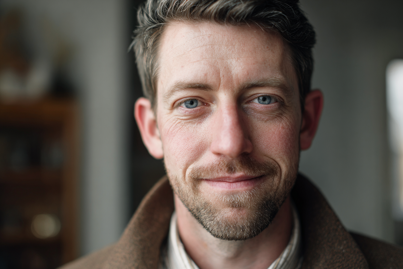 Ein Mann, der geradeaus schaut | Quelle: Midjourney