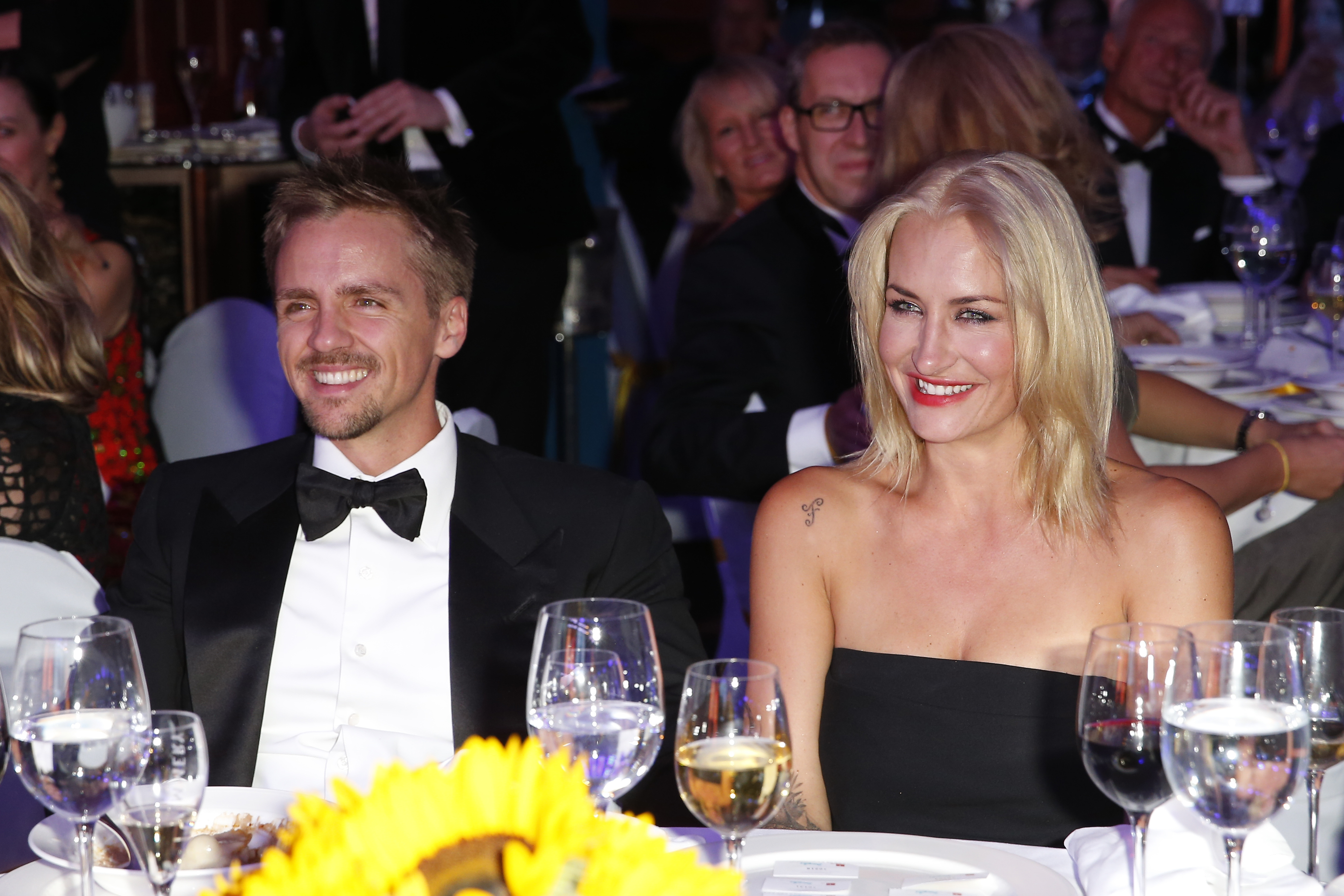 Florian Fischer und Sarah Connor nehmen am 12. September 2013 in Berlin am Dreamball 2013 im Ritz Carlton teil | Quelle: Getty Images
