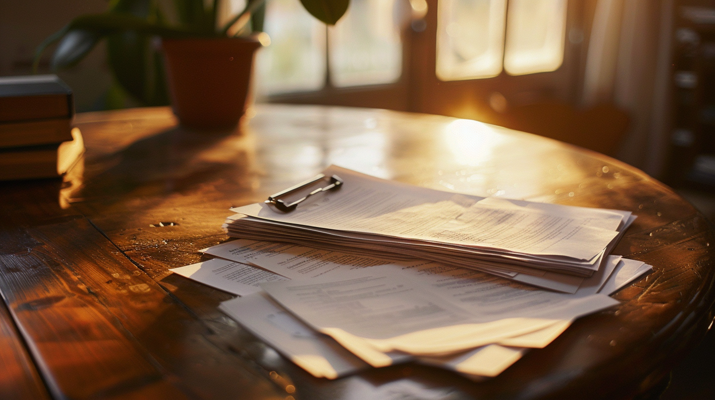 Papierkram auf einem Tisch | Quelle: Midjourney