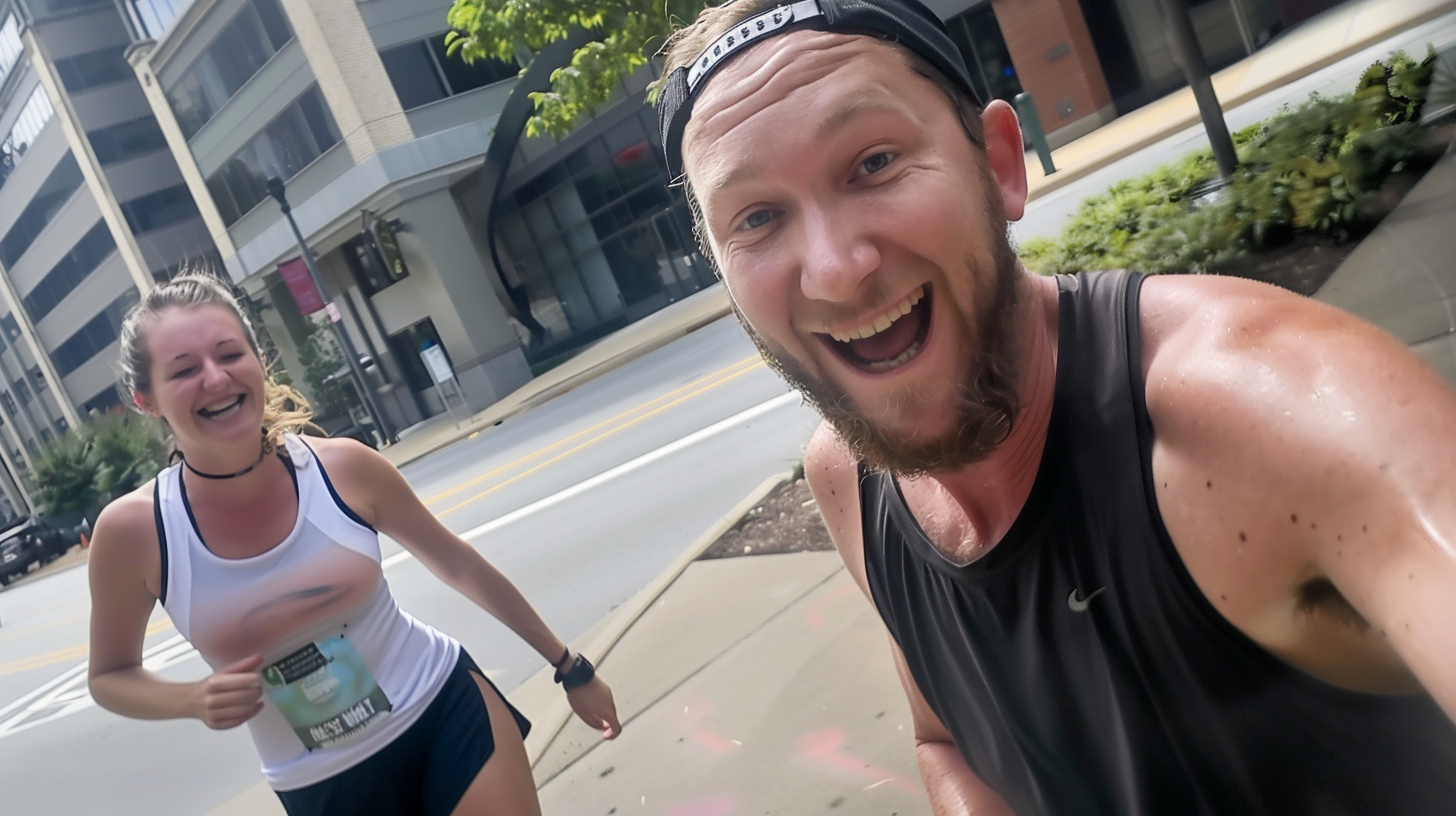 Eine Frau und ein Mann beim Joggen | Quelle: Midjourney