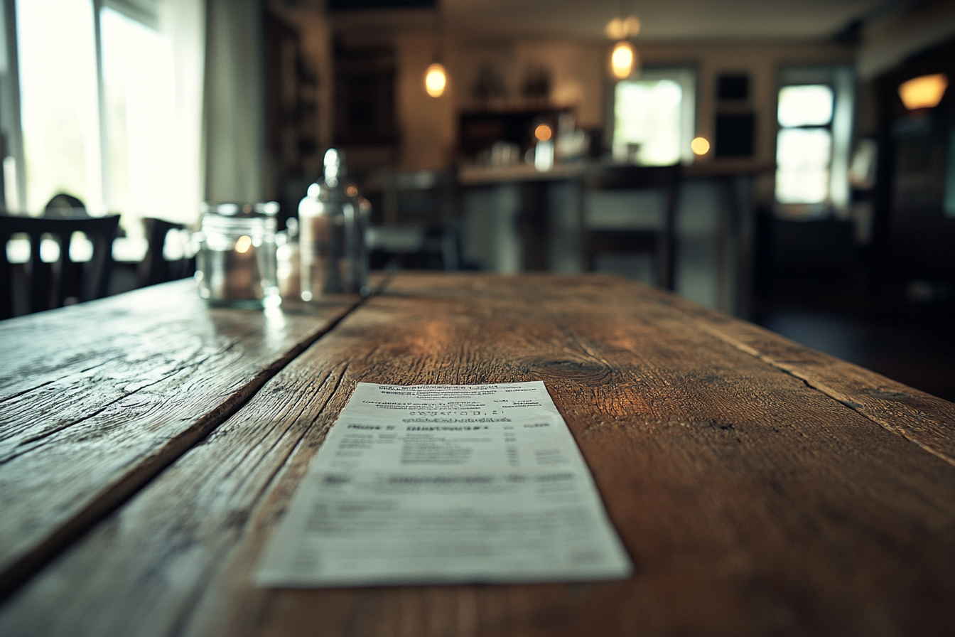 Eine Restaurantrechnung | Quelle: Midjourney