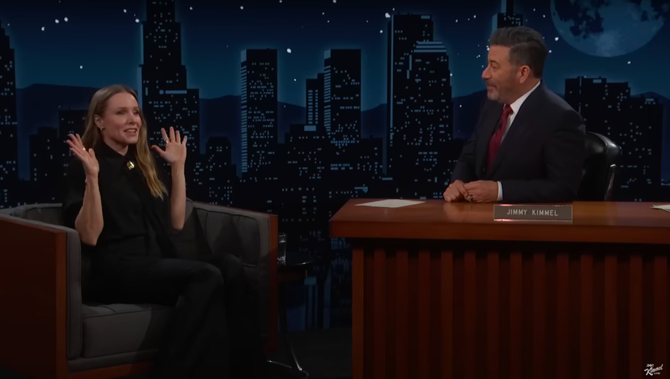 Kristen Bell und Jimmy Kimmel | Quelle: YouTube/Jimmy Kimmel Live