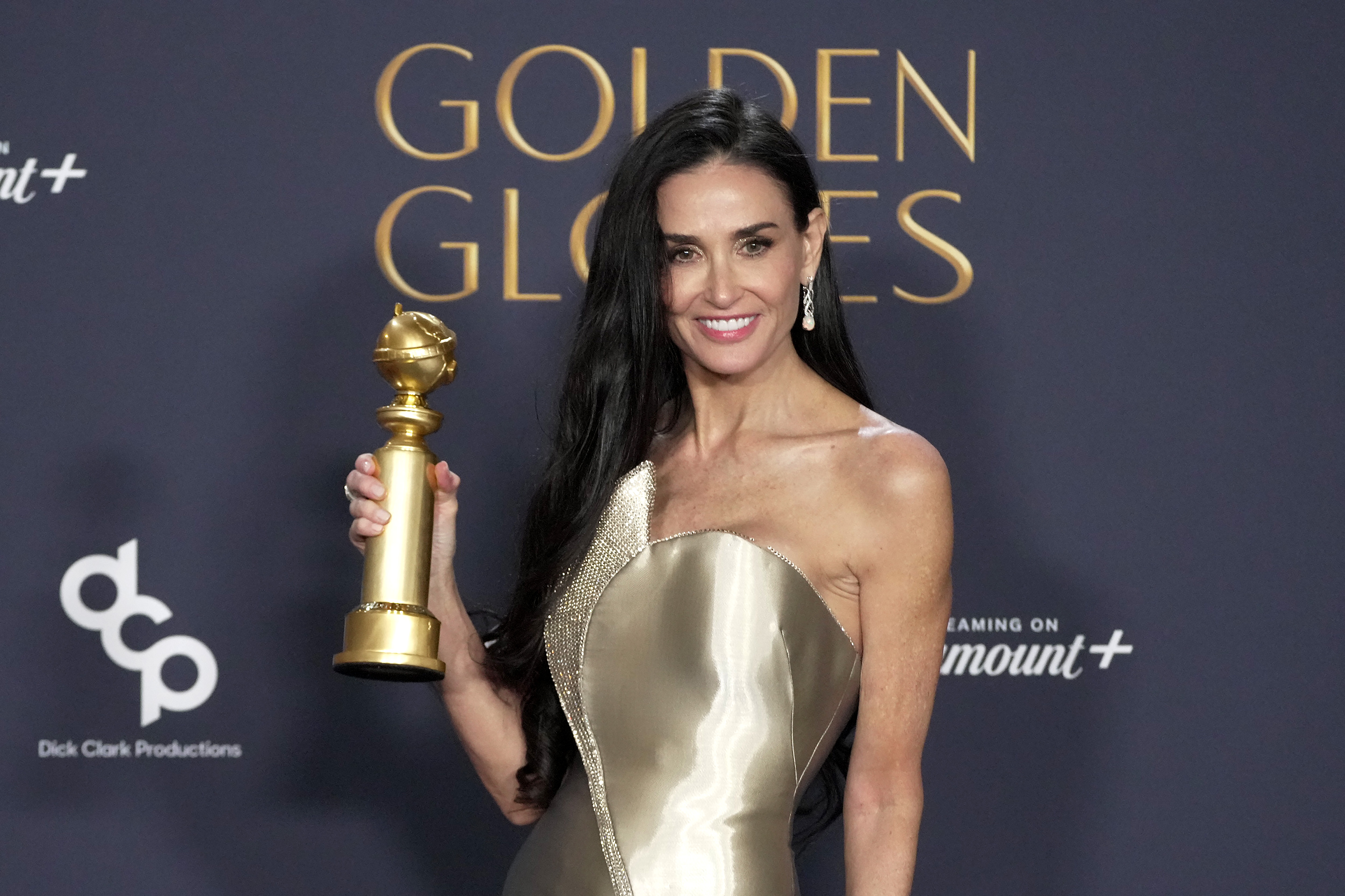 Demi Moore bei den 82. jährlichen Golden Globe Awards im The Beverly Hilton am 05. Januar 2025 in Beverly Hills, Kalifornien. | Quelle: Getty Images