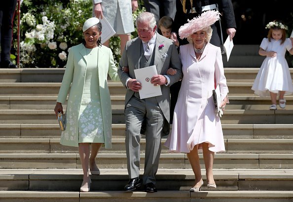 Doria Ragland, Prinz Charles und Camilla bei Meghans und Harrys Hochzeit | Quelle: Getty Images