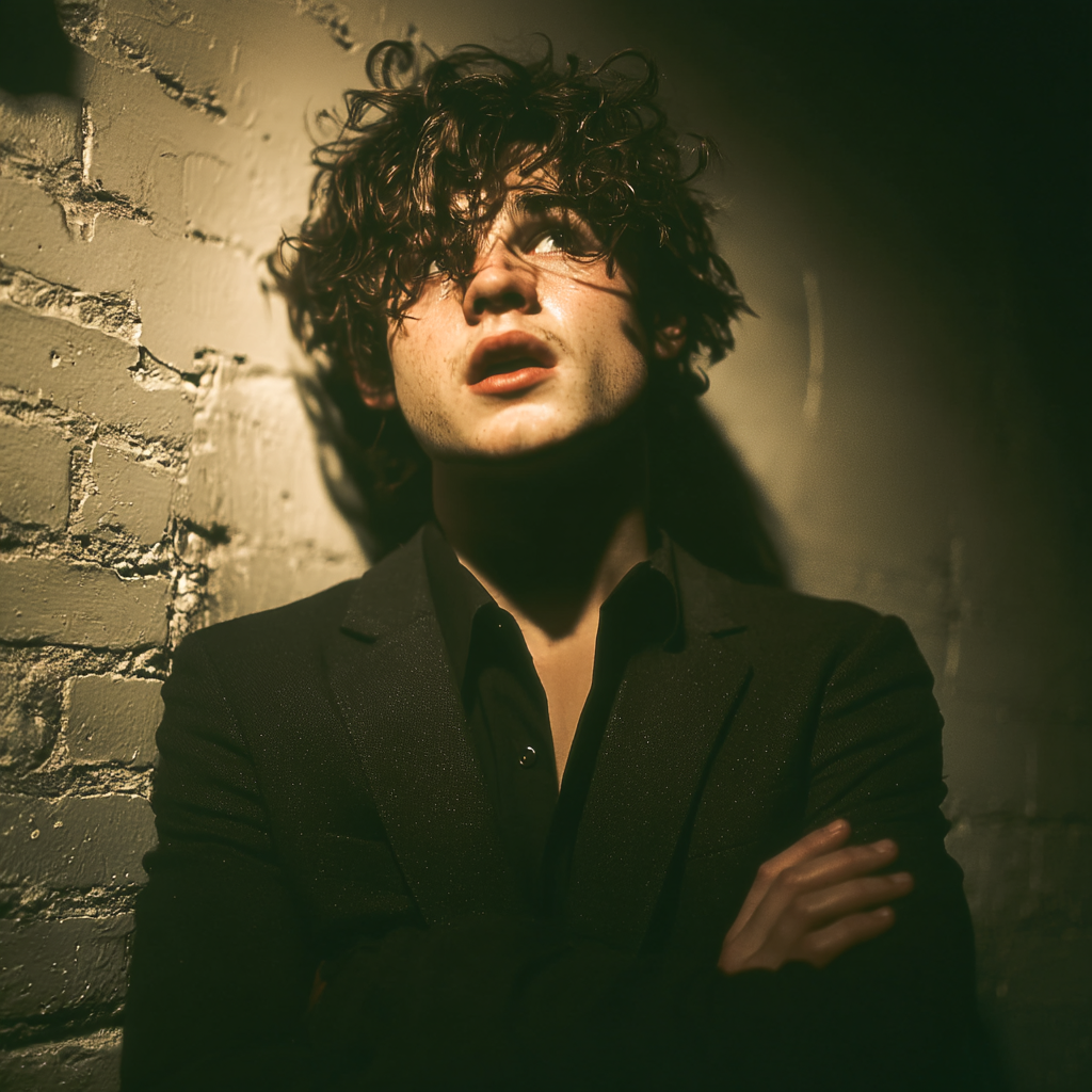 Ein ernster Junge in einem Anzug | Quelle: Midjourney