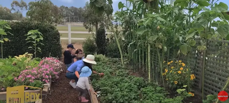 Prinzessin Lilibet bei der Gartenarbeit mit ihrer Mutter und ihrem älteren Bruder. | Quelle: YouTube/LMT