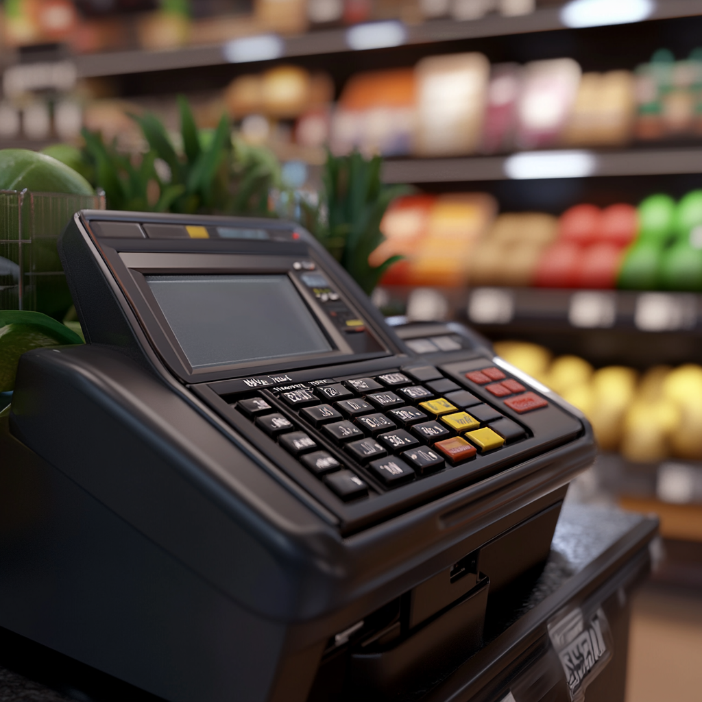 Eine Kasse in einem Supermarkt | Quelle: Midjourney