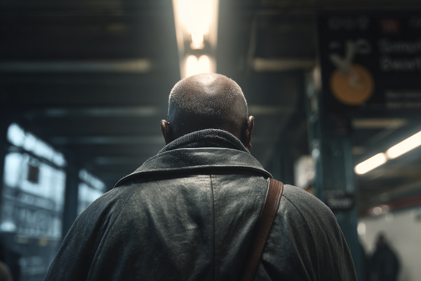 Ein Mann in einer U-Bahn-Station | Quelle: Midjourney