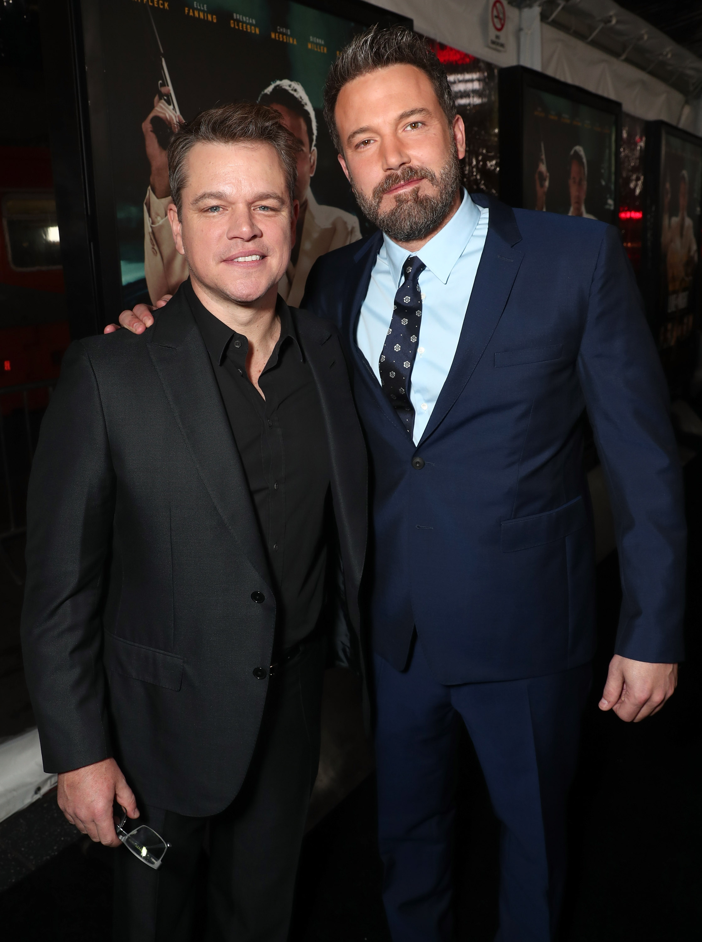 Matt Damon und Ben Affleck bei der Premiere von "Live By Night" in Hollywood, Kalifornien am 9. Januar 2017| Quelle: Getty Images