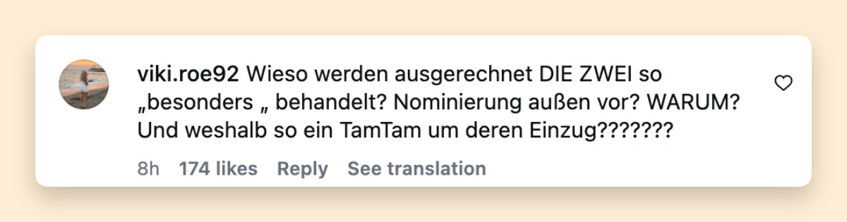 Nutzer reagieren gemischt auf die Neuerung in der diesjährigen Staffel | Quelle: Instagram