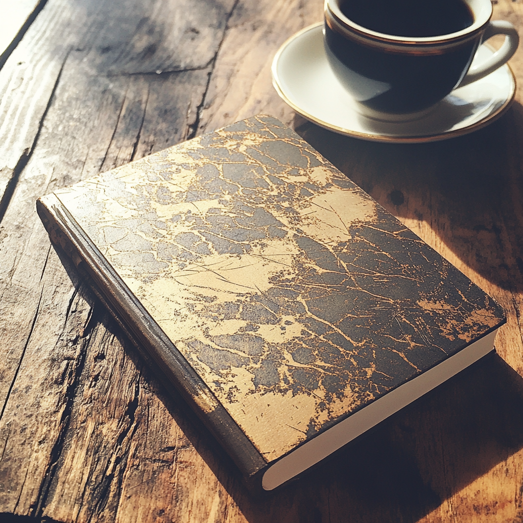 Ein altes Notizbuch auf einem Tisch | Quelle: Midjourney