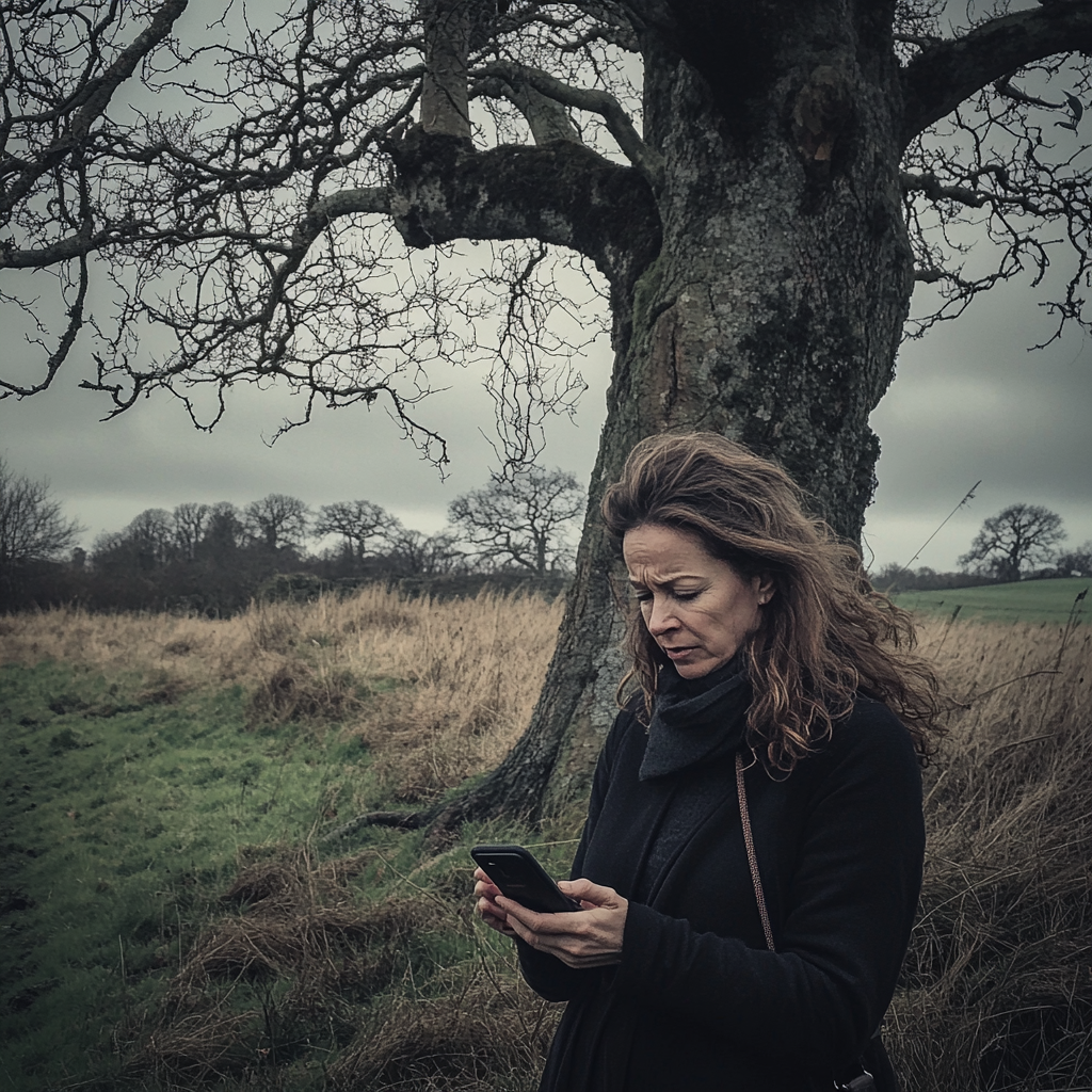 Eine Frau hält ihr Telefon in der Hand | Quelle: Midjourney