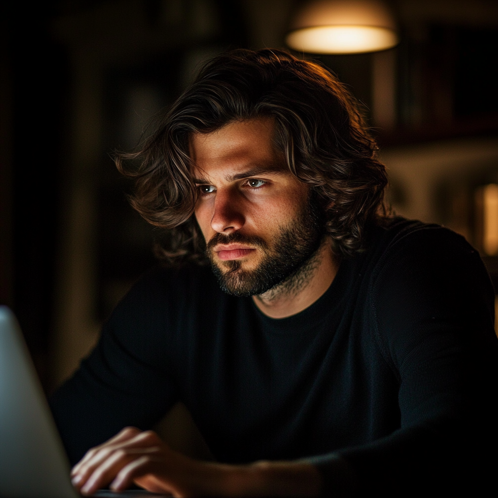 Ein Mann benutzt seinen Laptop | Quelle: Midjourney