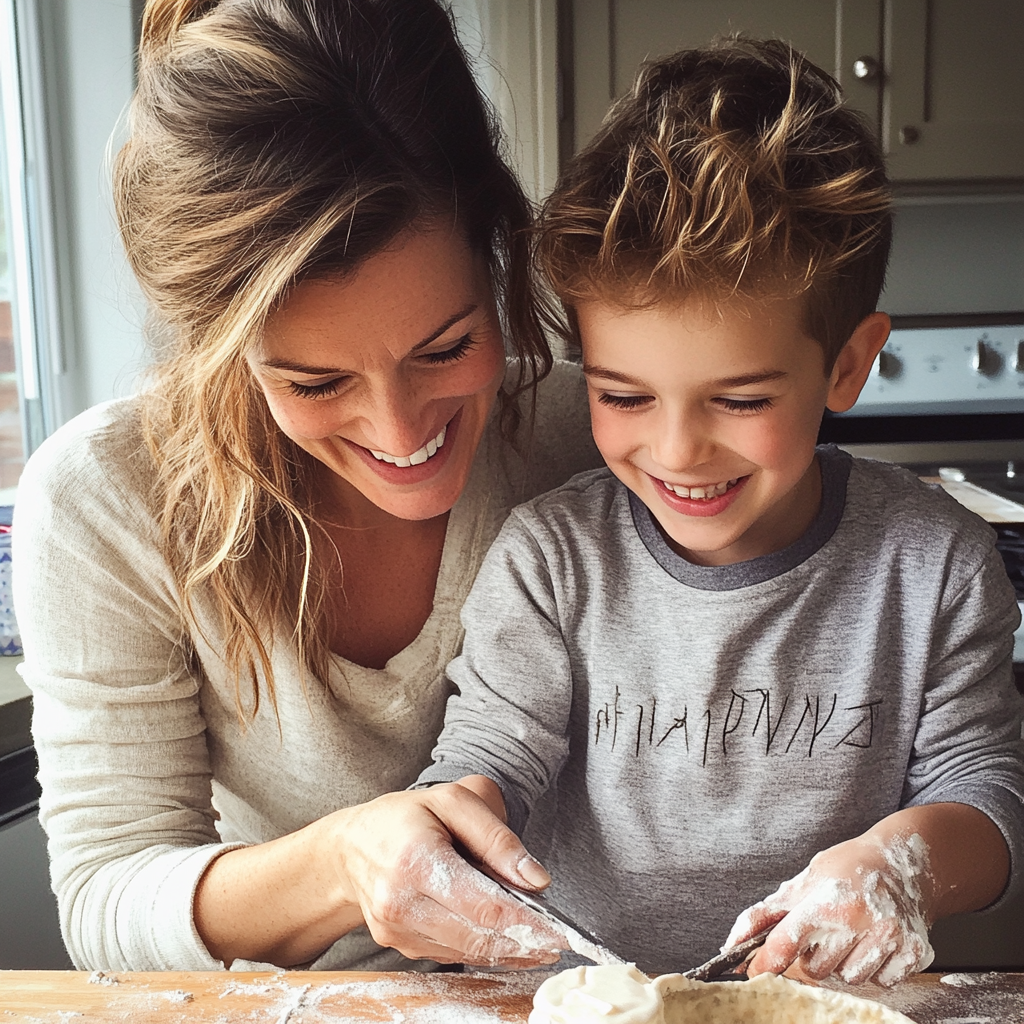 Ein Mutter-Sohn-Duo beim Backen | Quelle: Midjourney