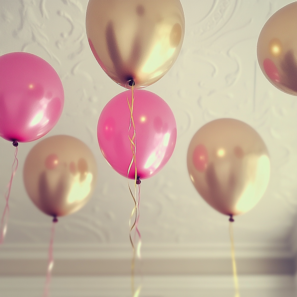 Luftballons, die zur Decke schweben | Quelle: Midjourney