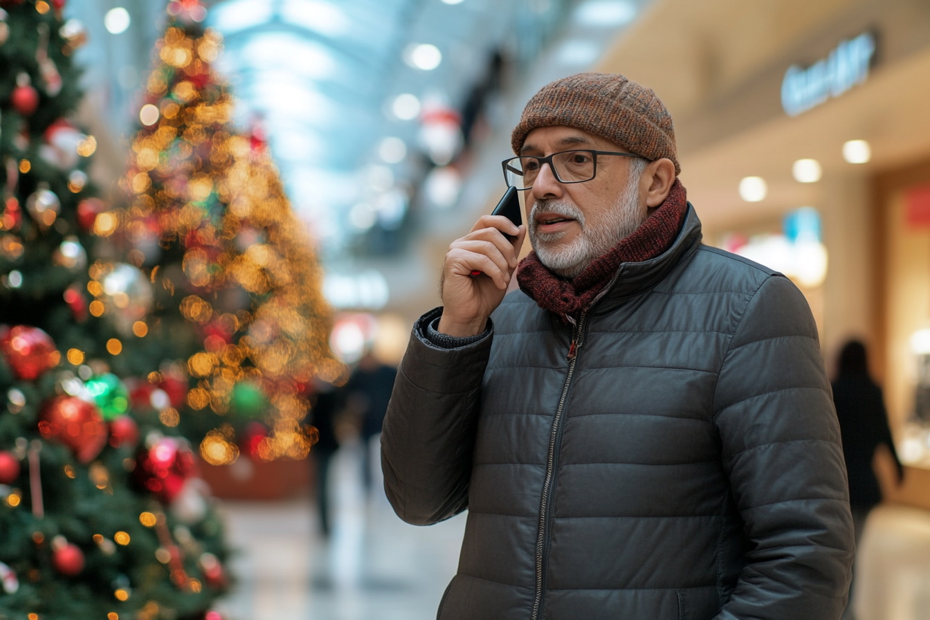 Ein Mann, der mit seinem Handy telefoniert | Quelle: Midjourney