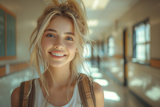 Ein lachendes Teenager-Mädchen | Quelle: Midjourney