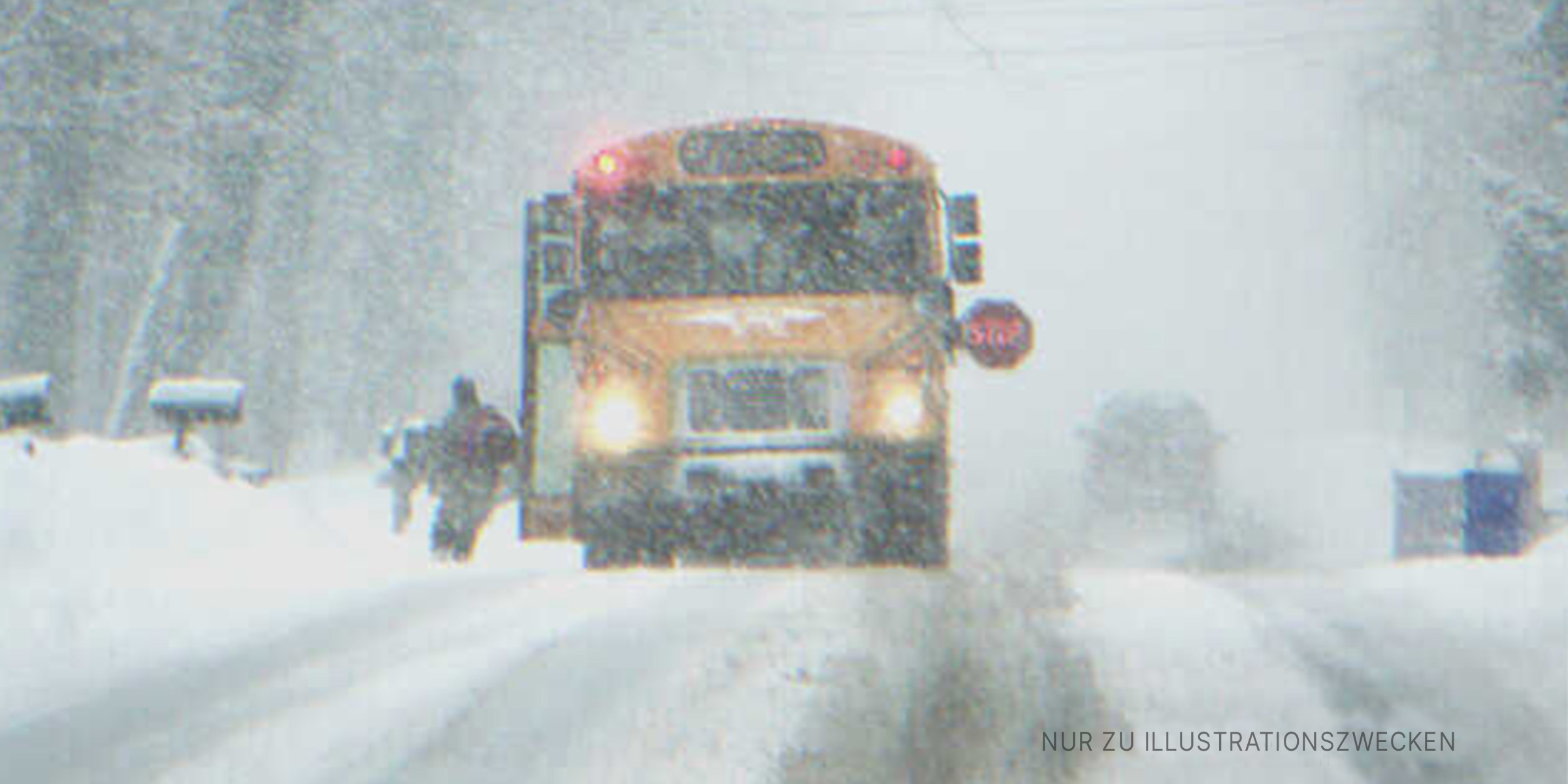 Bus in einem Schneesturm. | Quelle: Getty Images