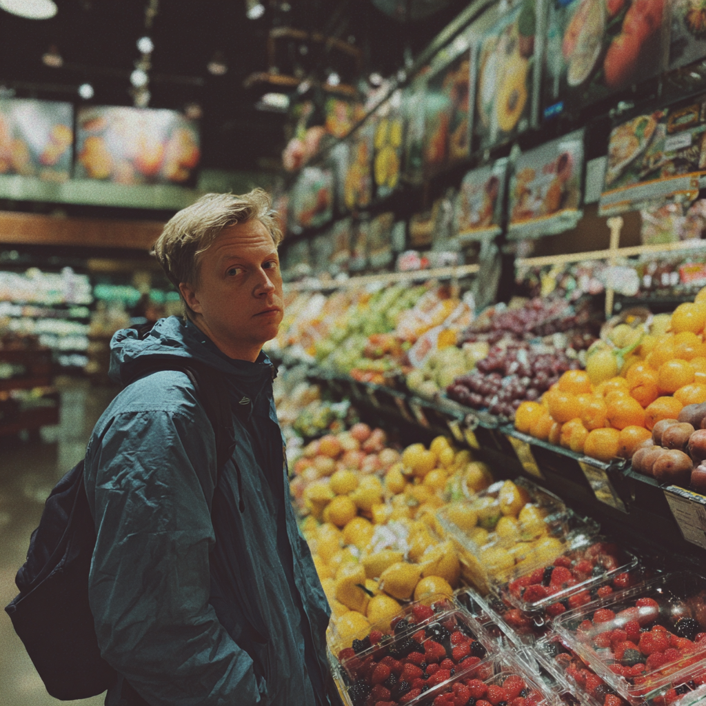 Ein verärgerter Mann, der in einem Laden steht | Quelle: Midjourney