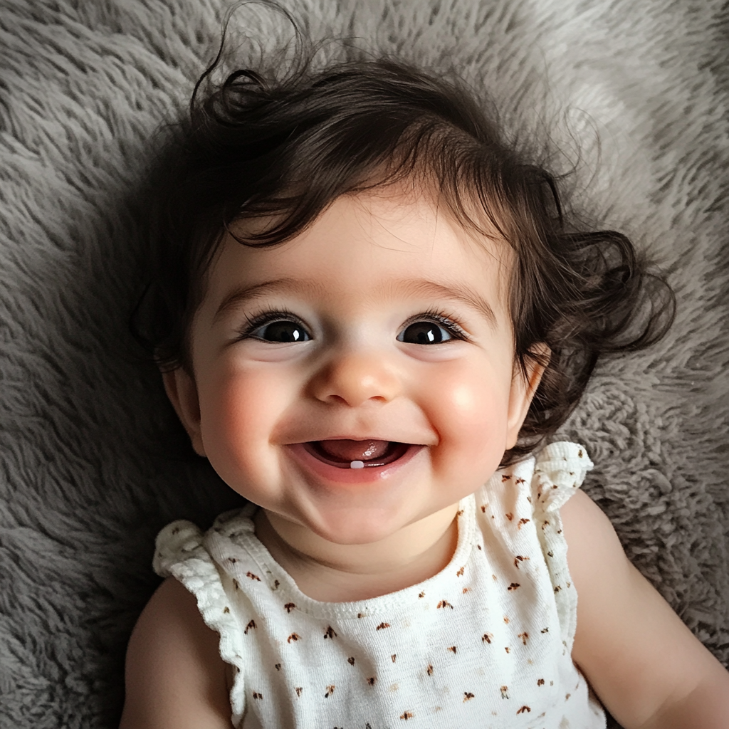 Uma menina sorridente | Fonte: Midjourney