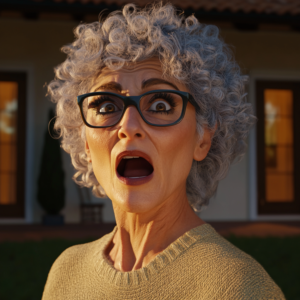 Wstrząśnięta starsza kobieta | Źródło: Midjourney