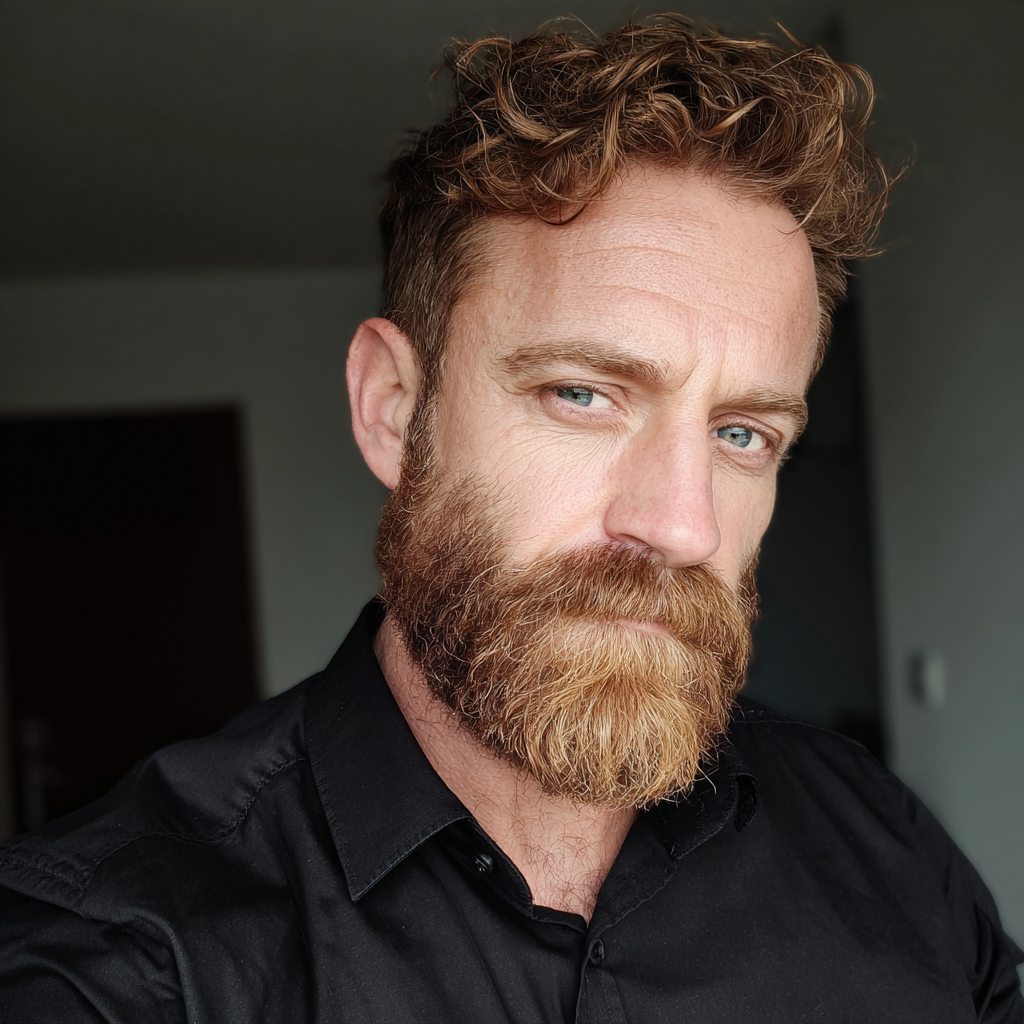 Ein Mann trägt ein formelles schwarzes Hemd | Quelle: Midjourney