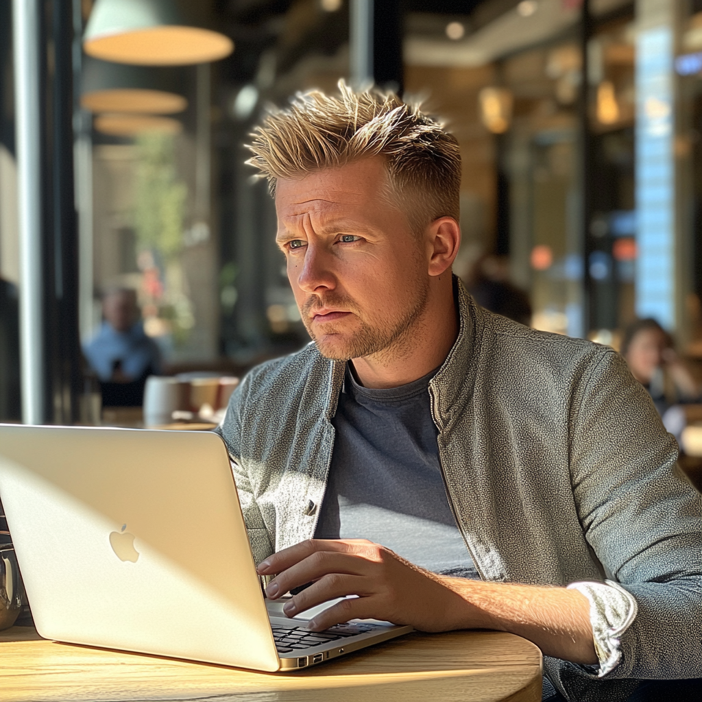 Ein Mann sitzt in einem Café | Quelle: Midjourney