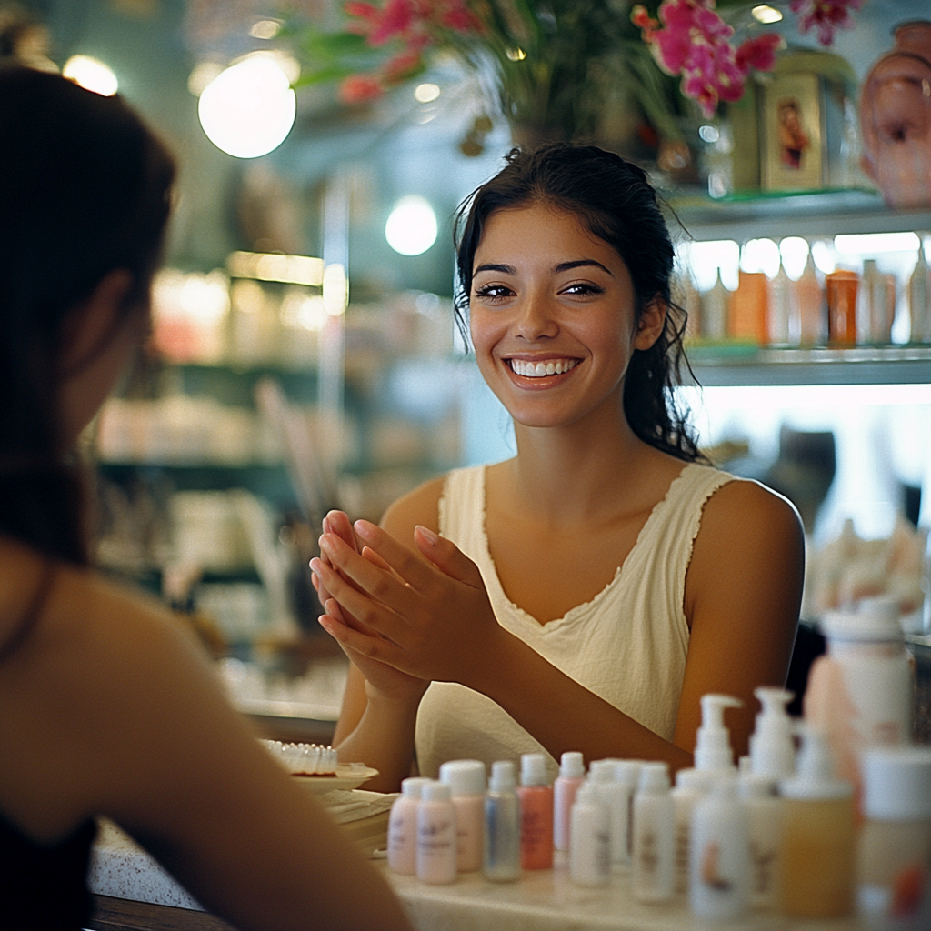 Eine Frau in einem Schönheitssalon | Quelle: Midjourney