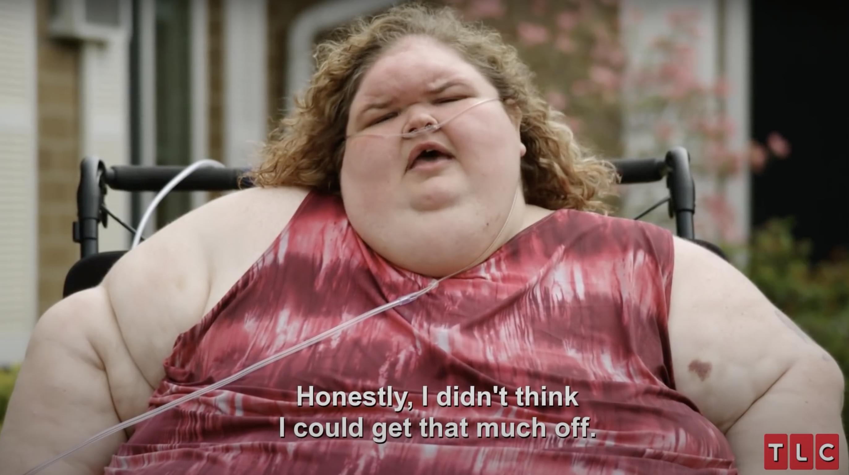 Eine Szene aus „1000-lb Sisters“, in der Tammy in der Reha 60 Pfund verlor, gepostet am 13. November 2021. | Quelle: YouTube/TLC