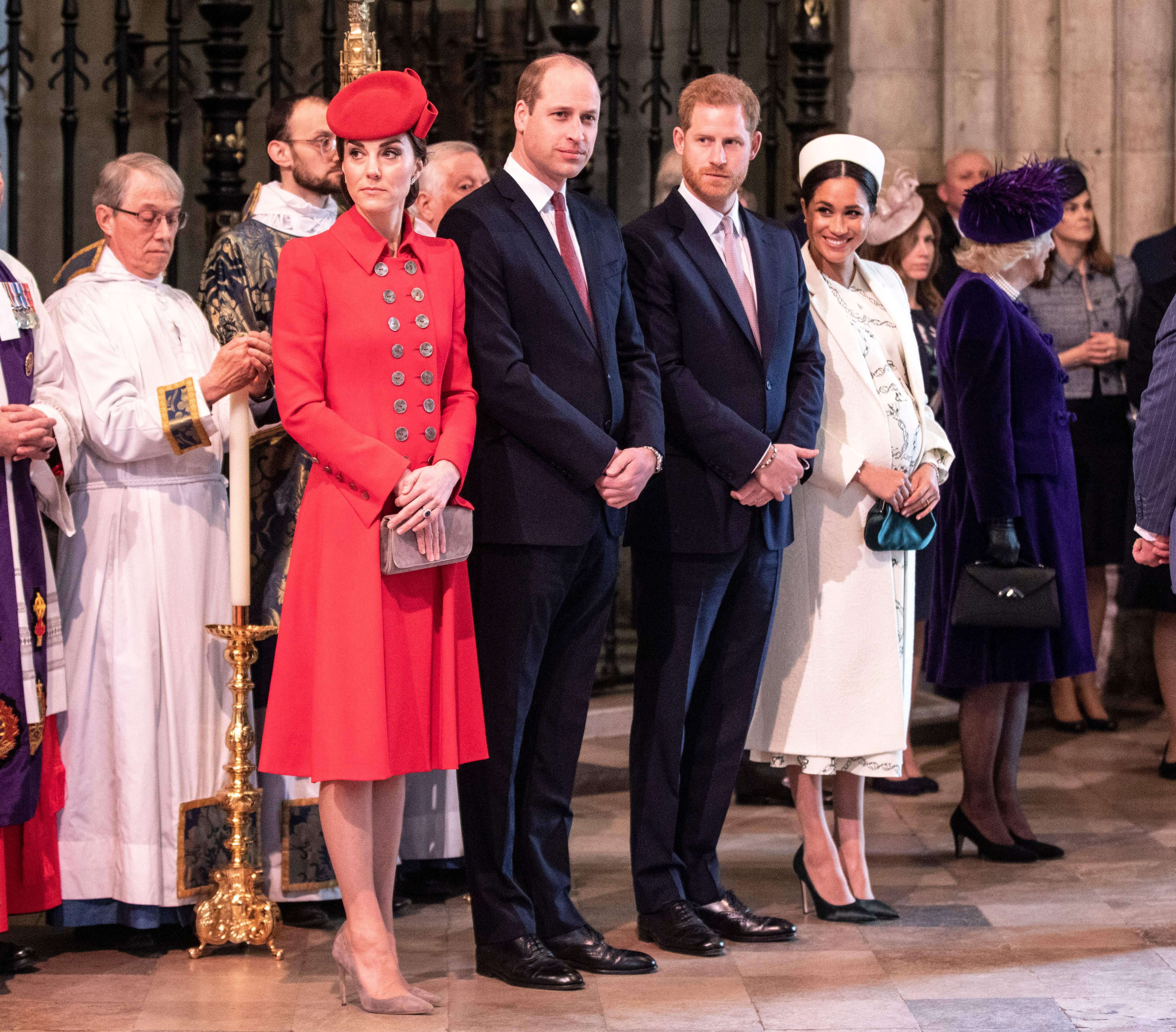 Kate Middleton, Prinz William, Prinz Harry und Meghan Markle besuchen den Gottesdienst zum Commonwealth Day am 11. März 2019 in London, England. | Quelle: Getty Images