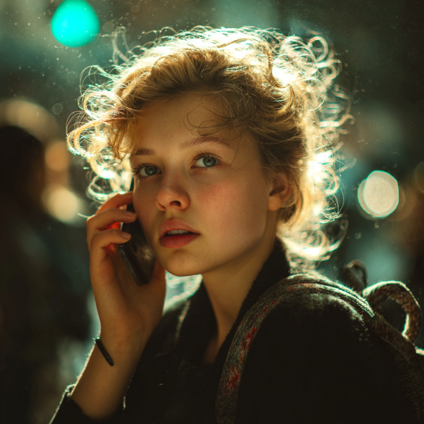 Eine Frau spricht am Telefon | Quelle: Midjourney