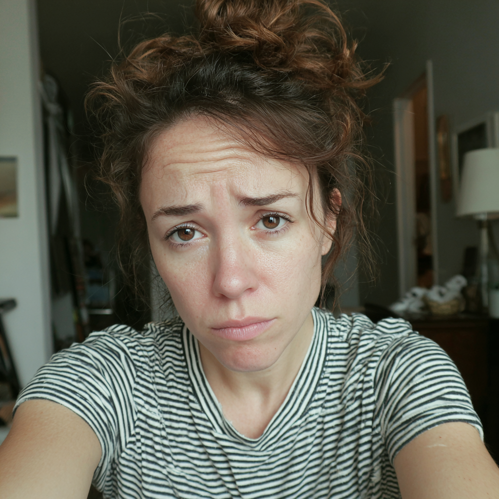 Zbliżenie wyczerpanej kobiety | Źródło: Midjourney