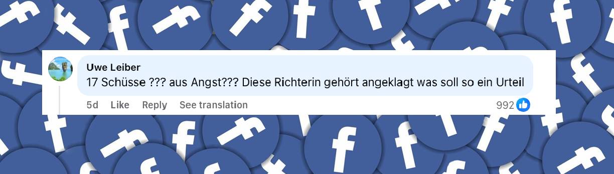 Internetnutzer kommentieren das Urteil | Quelle: facebook.com/share/p/1B2sX2onjK/