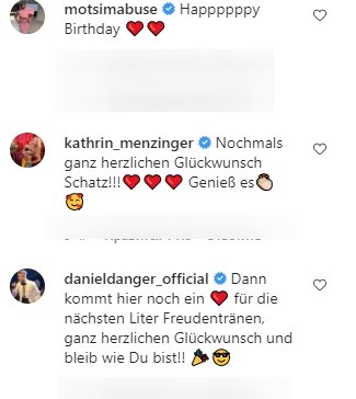 Screenshot des Kommentarbereichs unter dem Beitrag, den Christina Luft zu ihrem Geburtstag geteilt hat | Quelle: Instagram/christinaluft