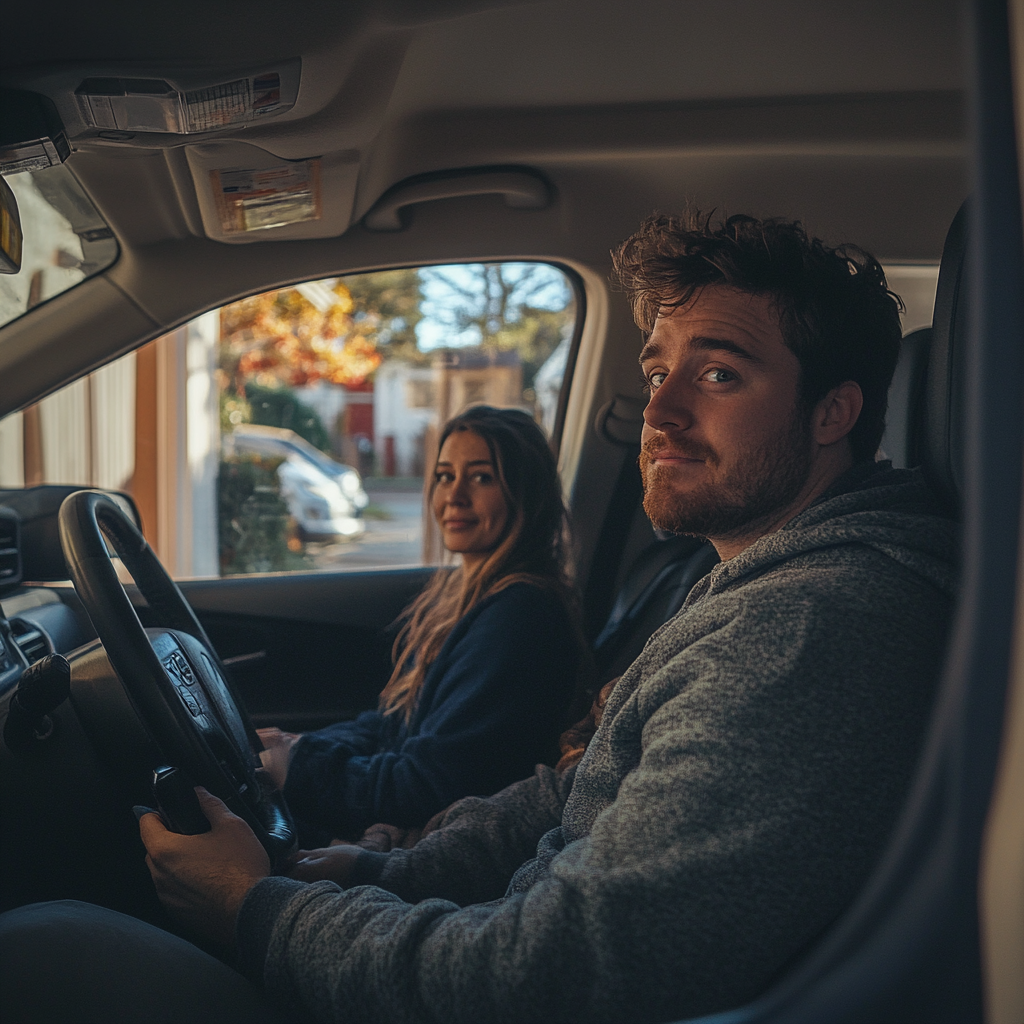 Paar in einem Auto | Quelle: Midjourney