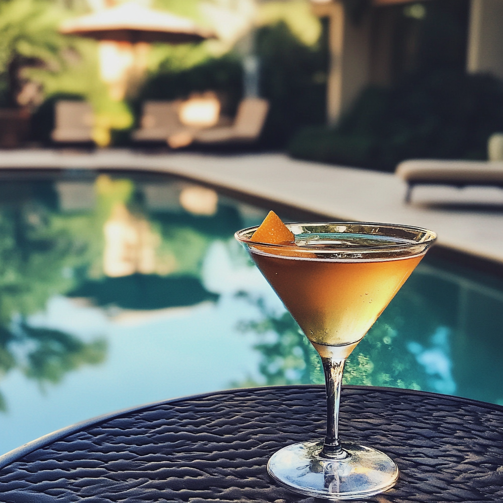 Ein Cocktail am Pool | Quelle: Midjourney