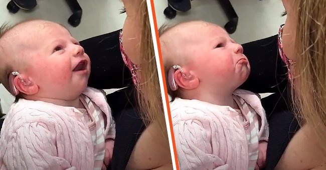 Ein taubes Baby ist emotional, nachdem es zum ersten Mal die Stimme seiner Mutter gehört hat | Quelle: TikTok/christina_pax