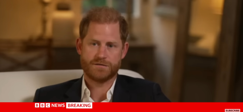 Ein Screenshot von Prinz Harry während seines jüngsten Interviews mit der BBC aus einem Video vom 2. Mai 2025. | Quelle: YouTube/BBC News