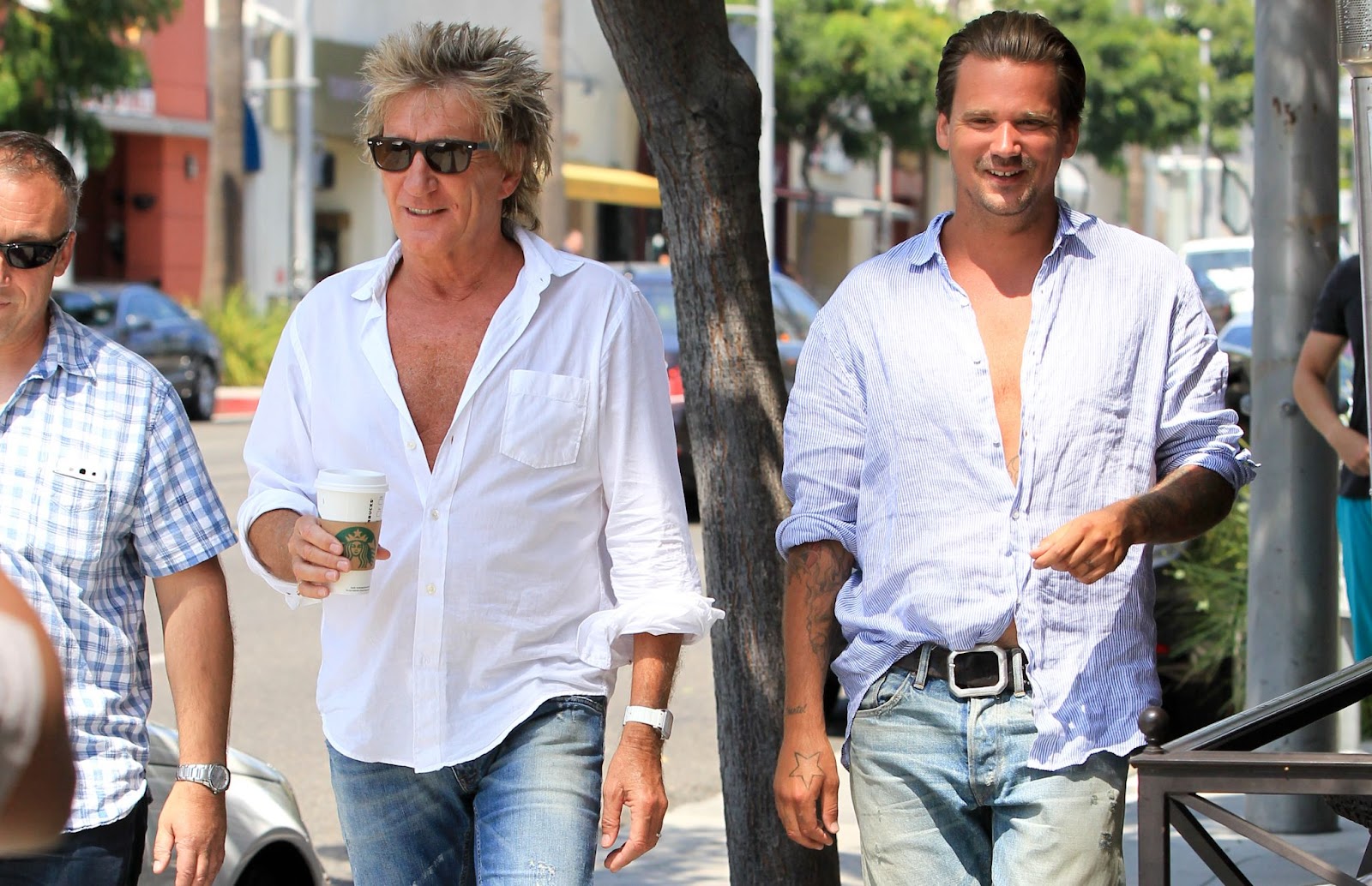 Rod und Sean Stewart wurden am 26. August 2015 in Los Angeles, Kalifornien, gesichtet. | Quelle: Getty Images