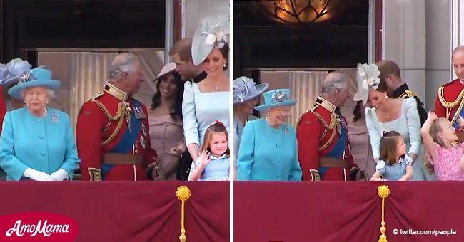 Die süße Reaktion der Königin, als Prinzessin Charlotte ihr Winken nachmachte