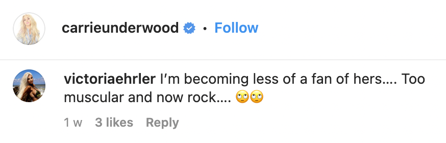 Kommentare zu Carrie Underwoods Auftritt | Quelle: Instagram.com/Carrieunderwood