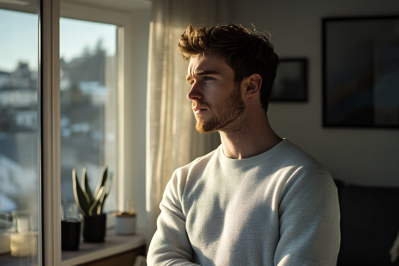 Ein Mann steht an einem Fenster | Quelle: Midjourney
