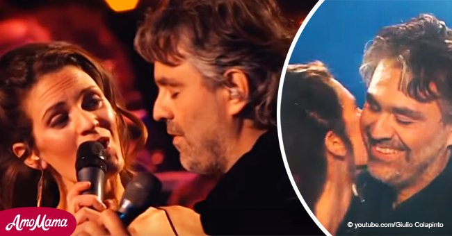 Ein seltenes Video von Andrea Bocelli, der mit seiner Frau in Vegas singt, ist immer noch unglaublich