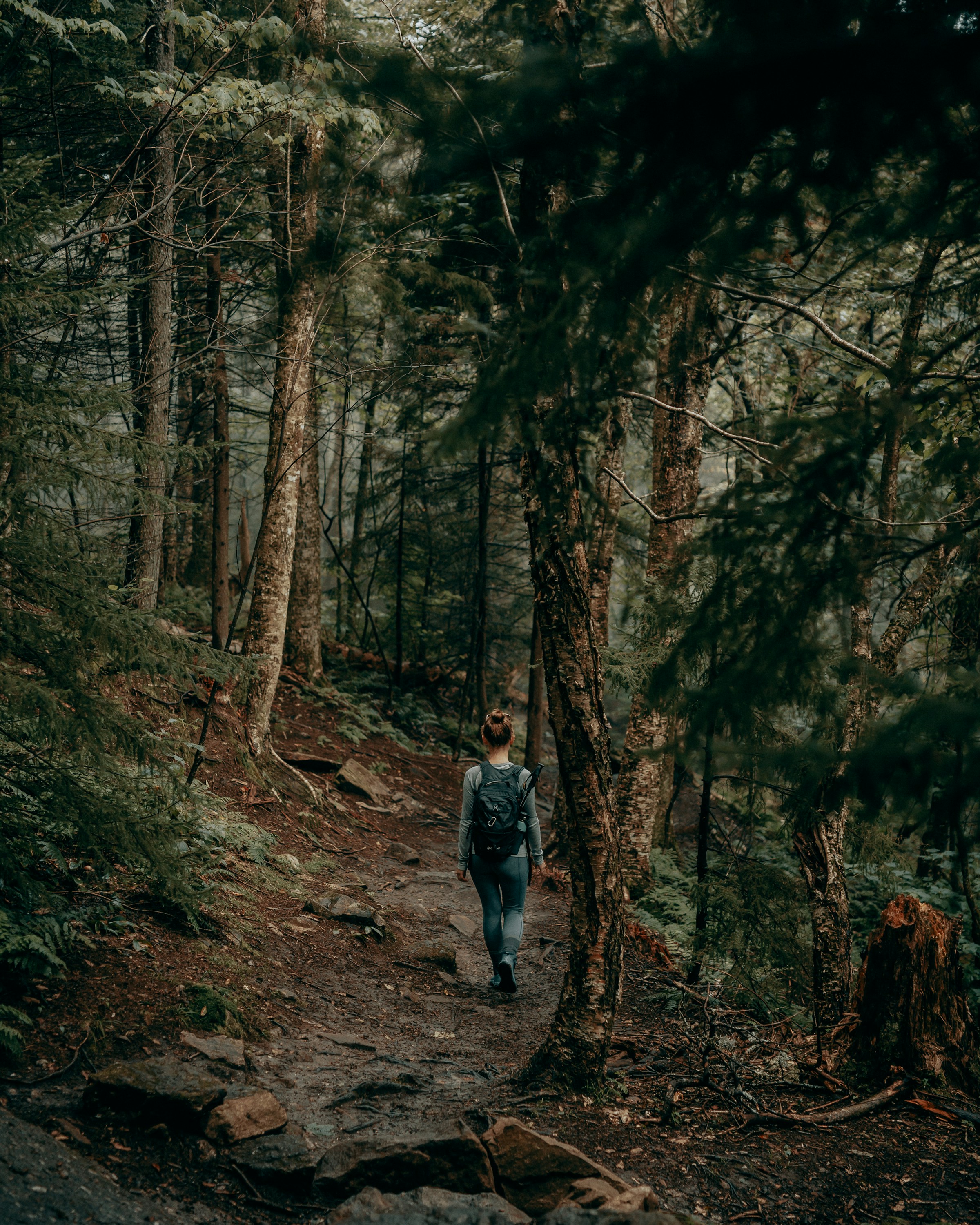 Eine Frau, die einen Wanderweg entlang geht | Quelle: Unsplash