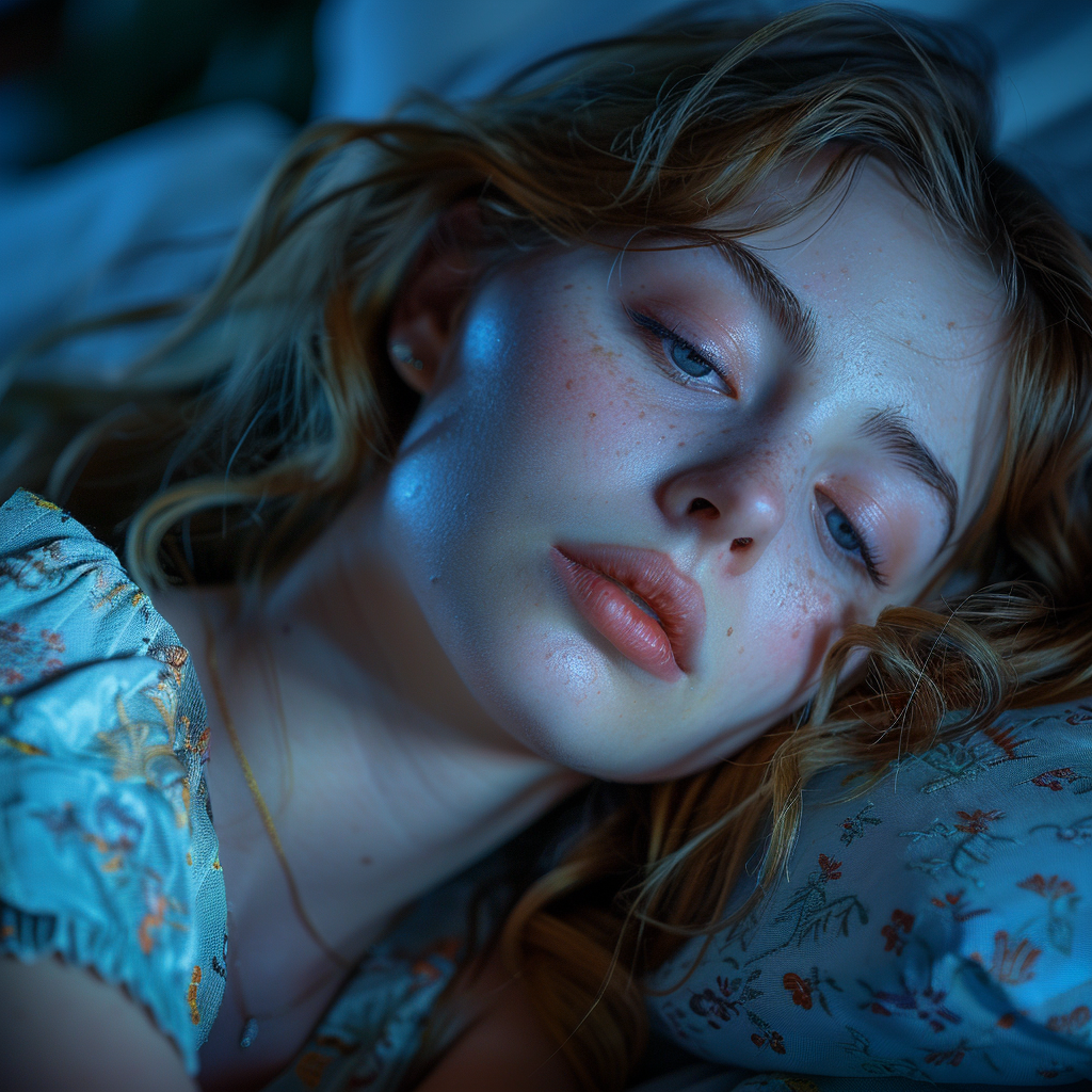 Zoe liegt schlaflos in der Nacht | Quelle: Midjourney