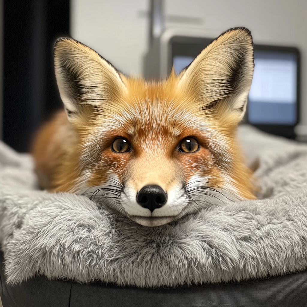 Ein Fuchs in einer Tierklinik | Quelle: Midjourney