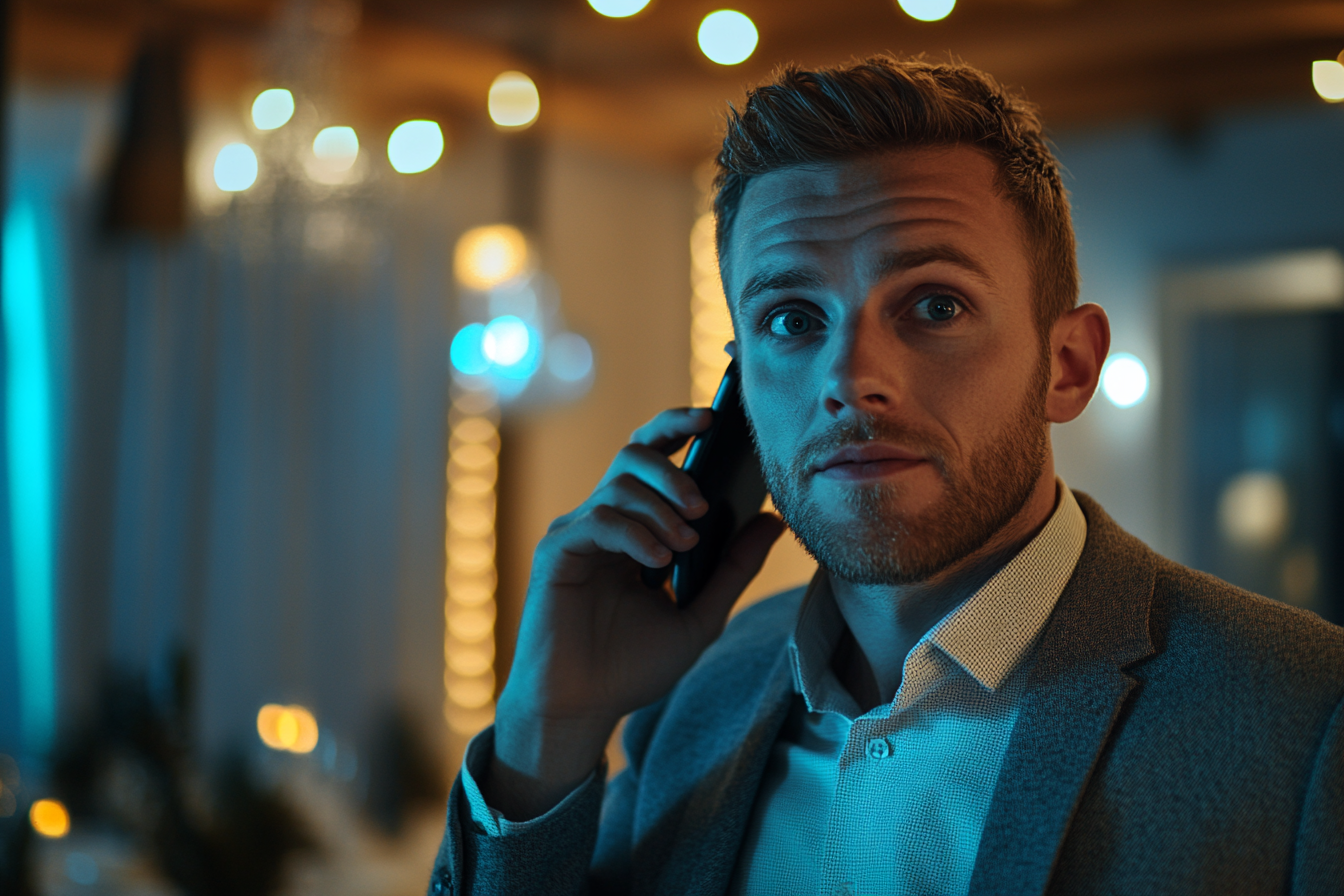 Ein Mann spricht am Telefon | Quelle: Midjourney