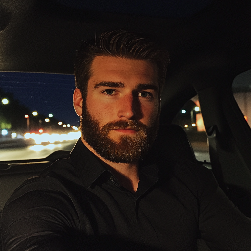 Ein nachdenklicher Mann am Steuer eines Autos | Quelle: Midjourney