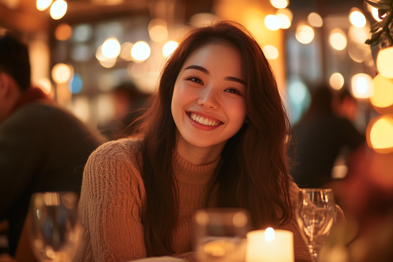 Eine lächelnde Frau in einem Restaurant | Quelle: Pexels