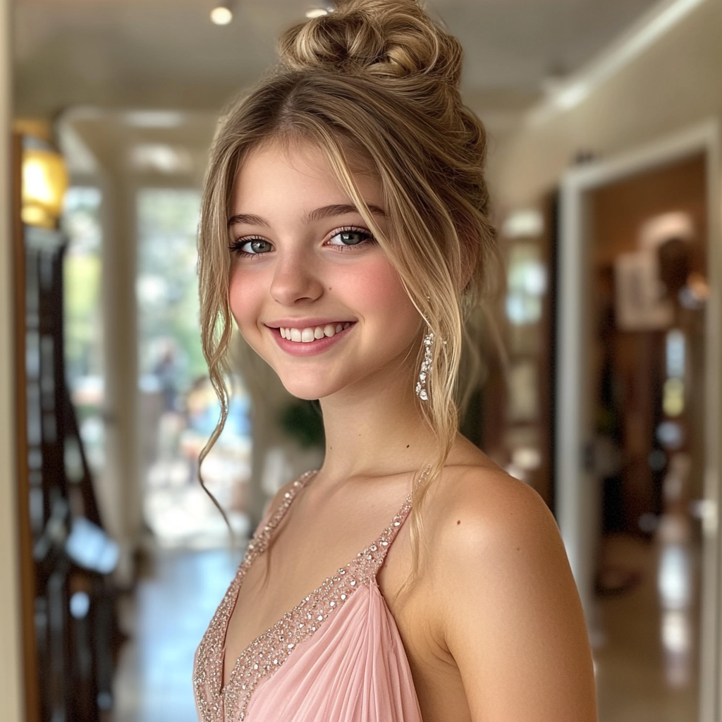 Ein Mädchen im Teenageralter probiert ein Kleid an | Quelle: Midjourney